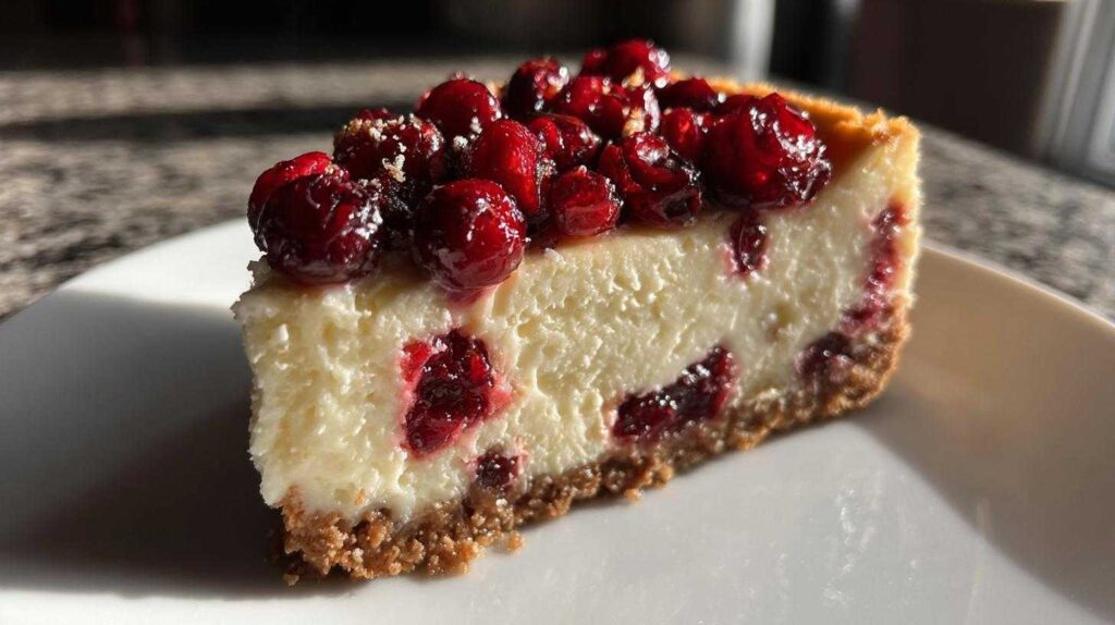 White Chocolate Cranberry Cheesecake