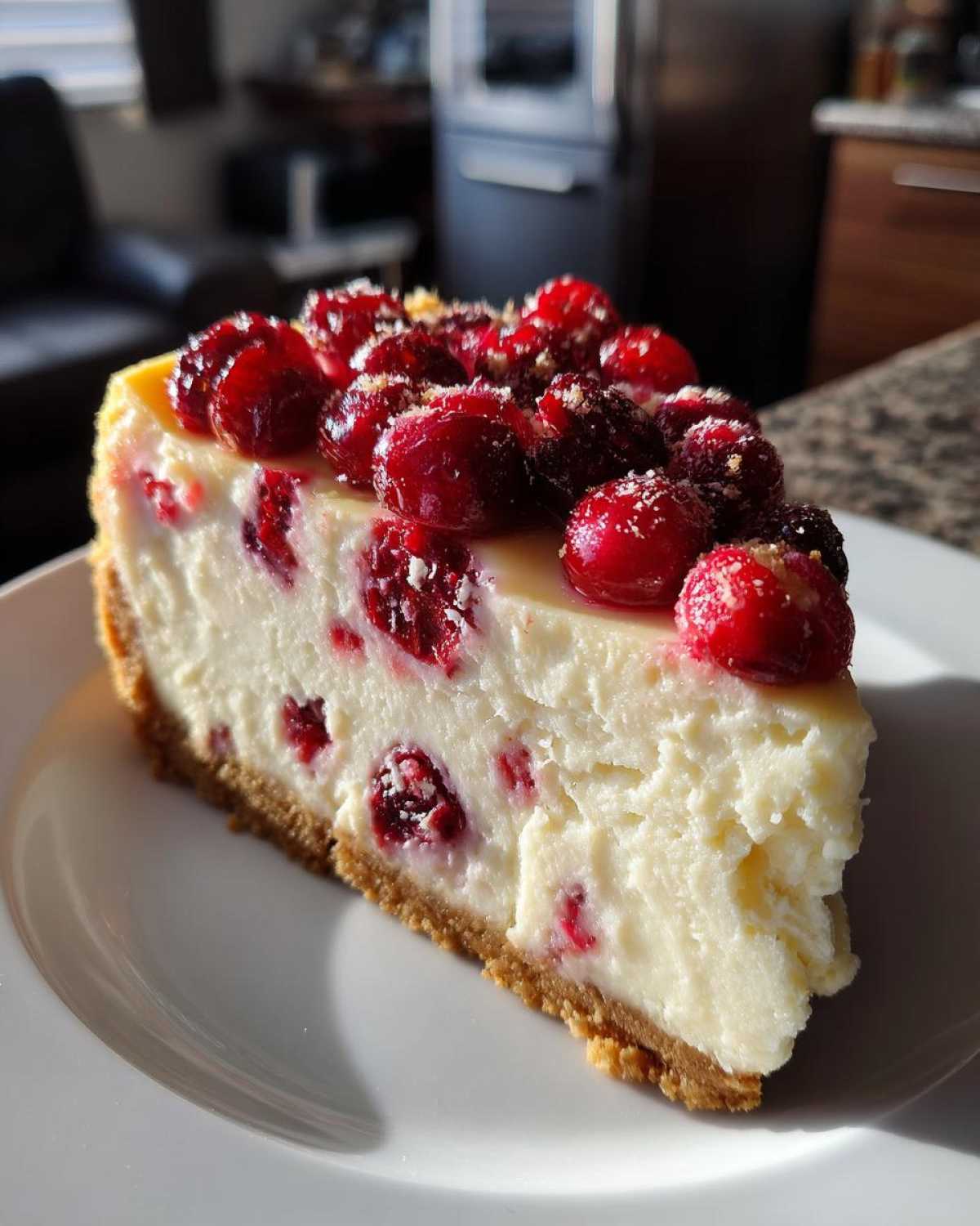 White Chocolate Cranberry Cheesecake - detail 2