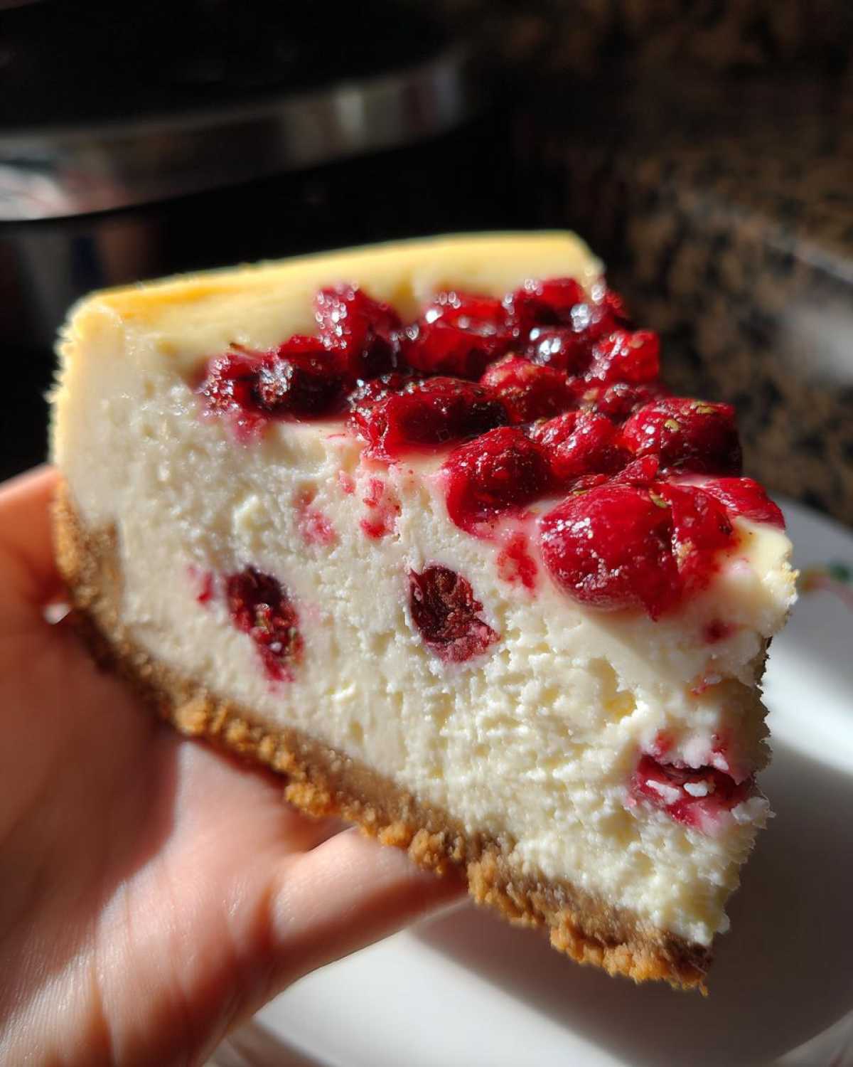 White Chocolate Cranberry Cheesecake - detail 3