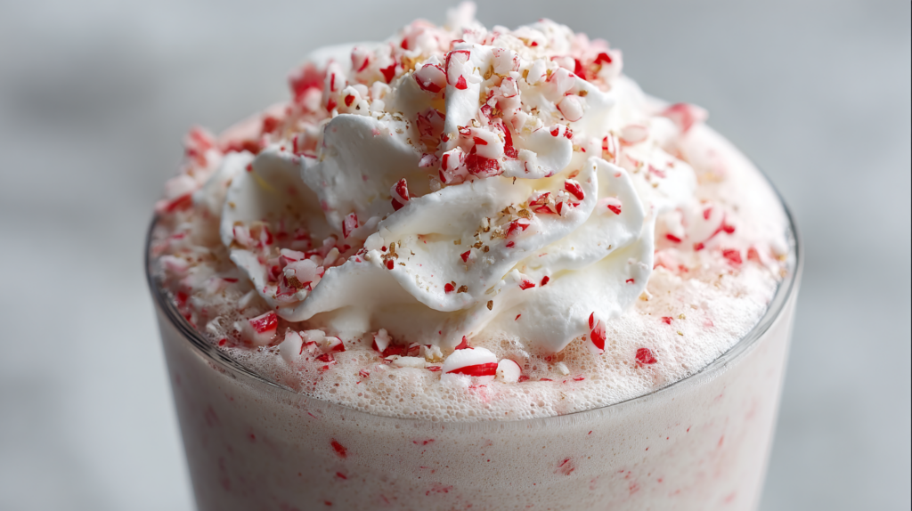 Boozy Peppermint Eggnog Shake