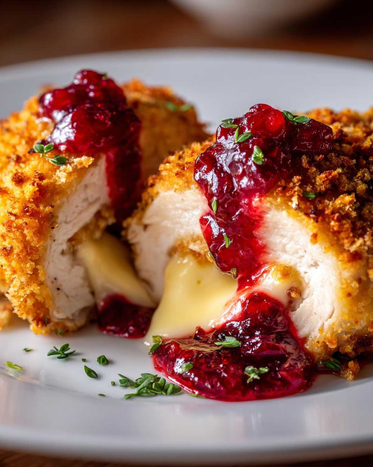 Brie Stuffed Chicken with Cranberry Sauce - detail 2