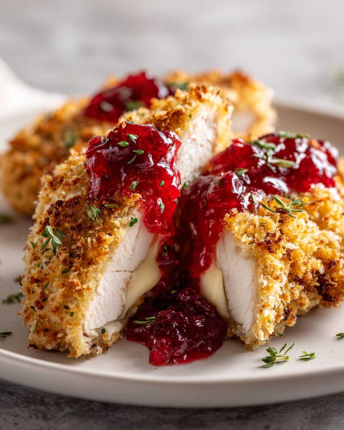 Brie Stuffed Chicken with Cranberry Sauce - detail 3