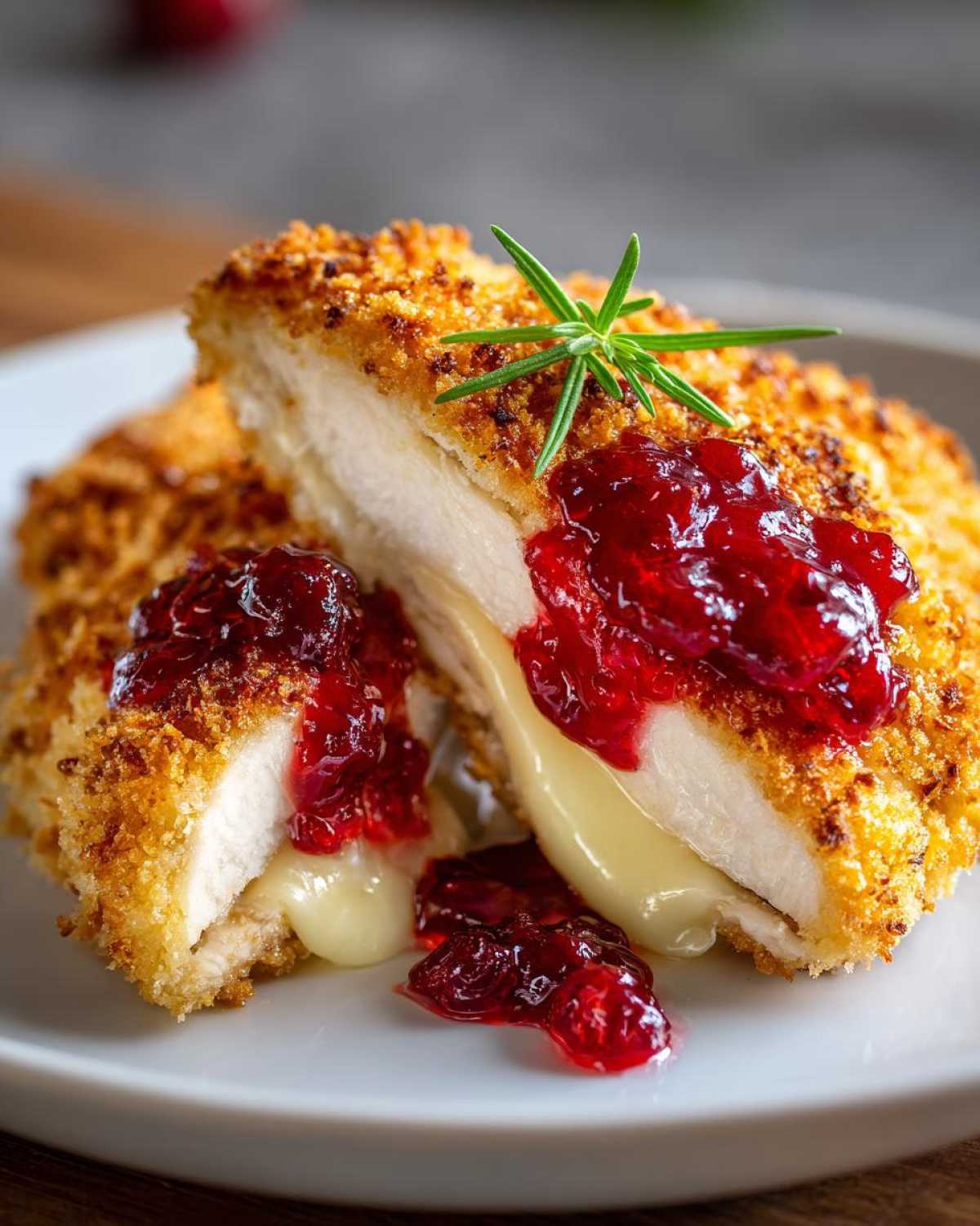 Brie Stuffed Chicken with Cranberry Sauce - detail 4