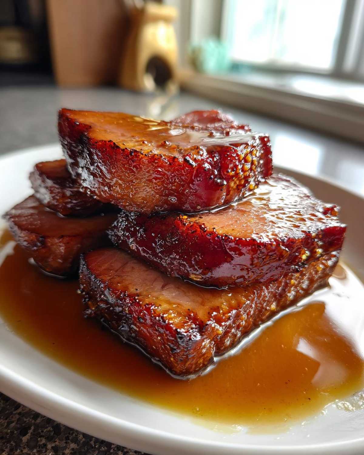 Brown Sugar Glazed Ham with Cider Gravy - detail 1