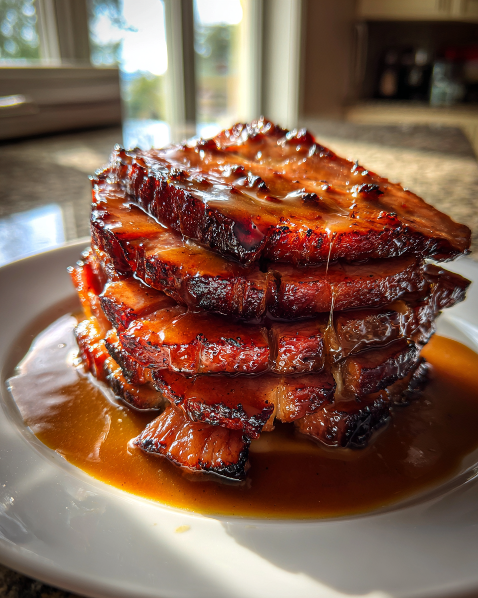 Brown Sugar Glazed Ham with Cider Gravy - detail 3