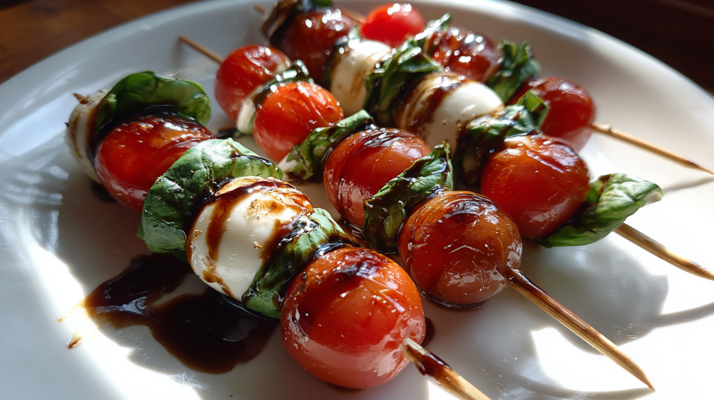Candy Cane Caprese Salad Skewers