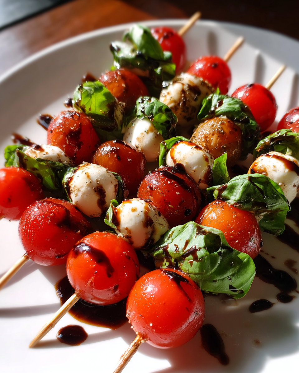 Candy Cane Caprese Salad Skewers - detail 2