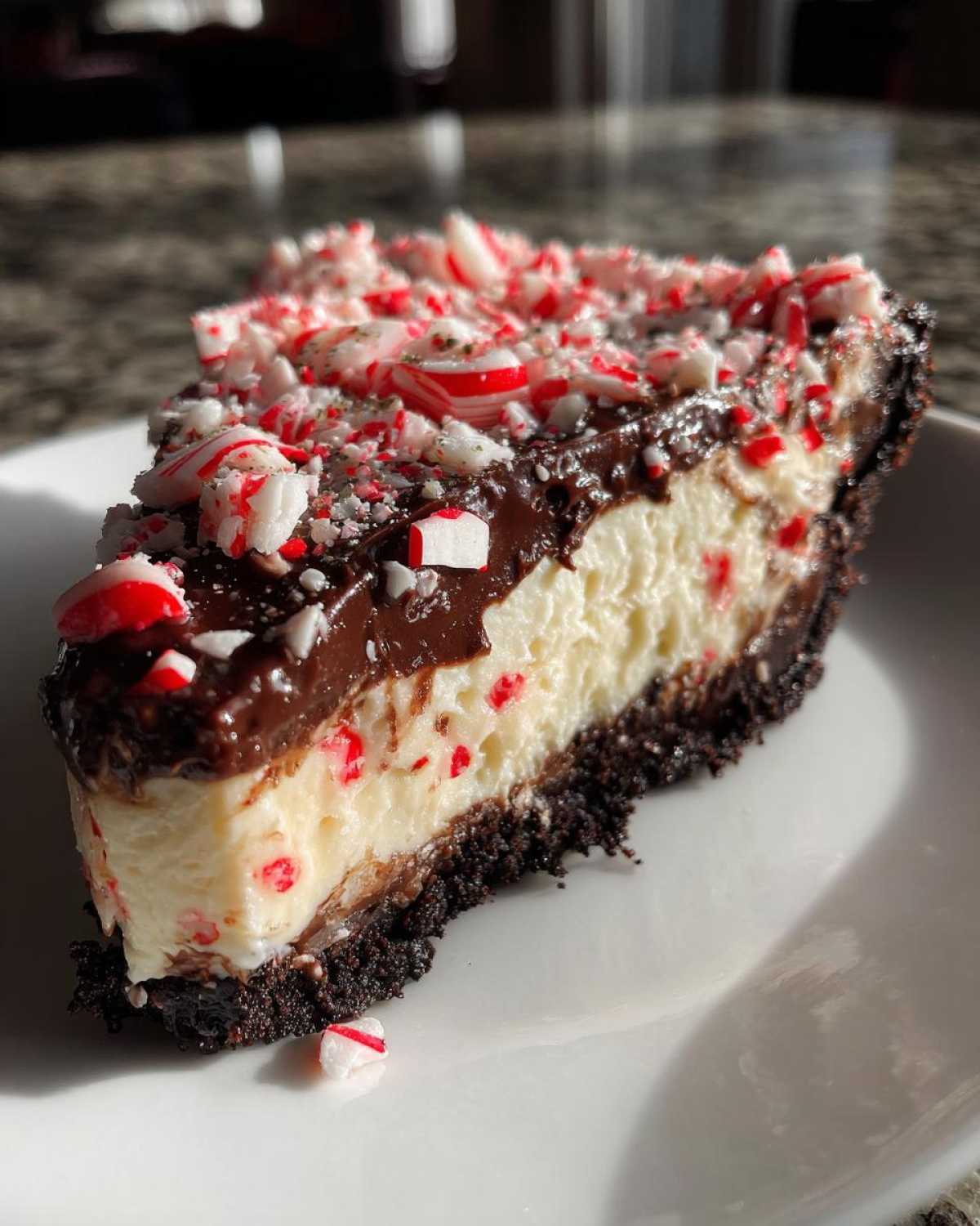 Candy Cane Chocolate Pie - detail 1