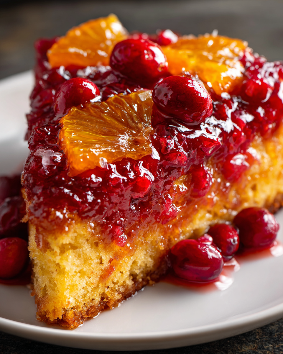 Cranberry Orange Upside-Down Cake - detail 1