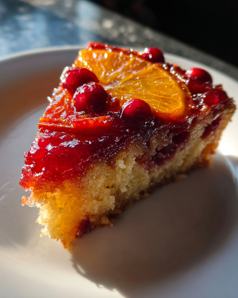 Cranberry Orange Upside-Down Cake - detail 2