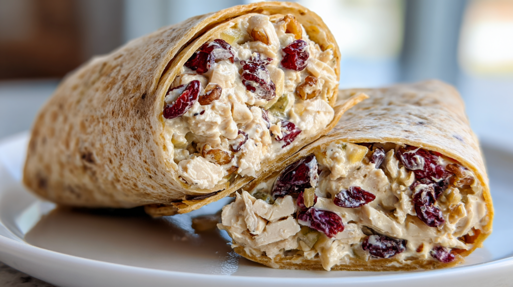 Cranberry Walnut Chicken Salad Wraps