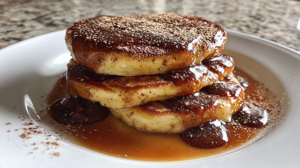 Eggnog Pancakes with Rum Glaze