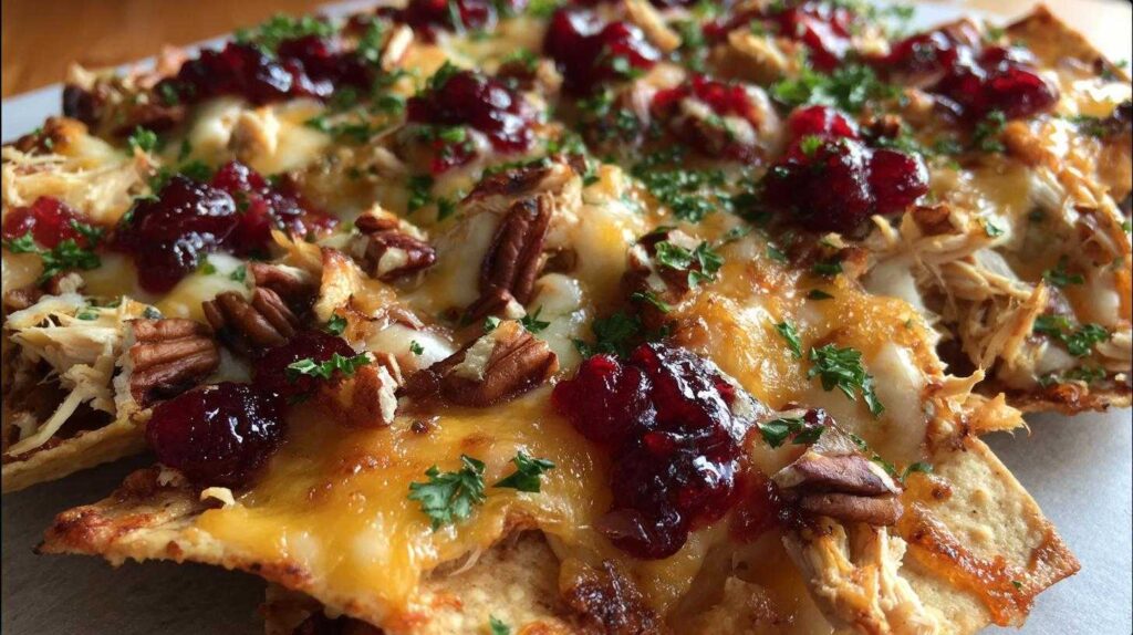 Loaded Cranberry Turkey Nachos: 1 Genius Snack Loaded Cranberry Turkey Nachos