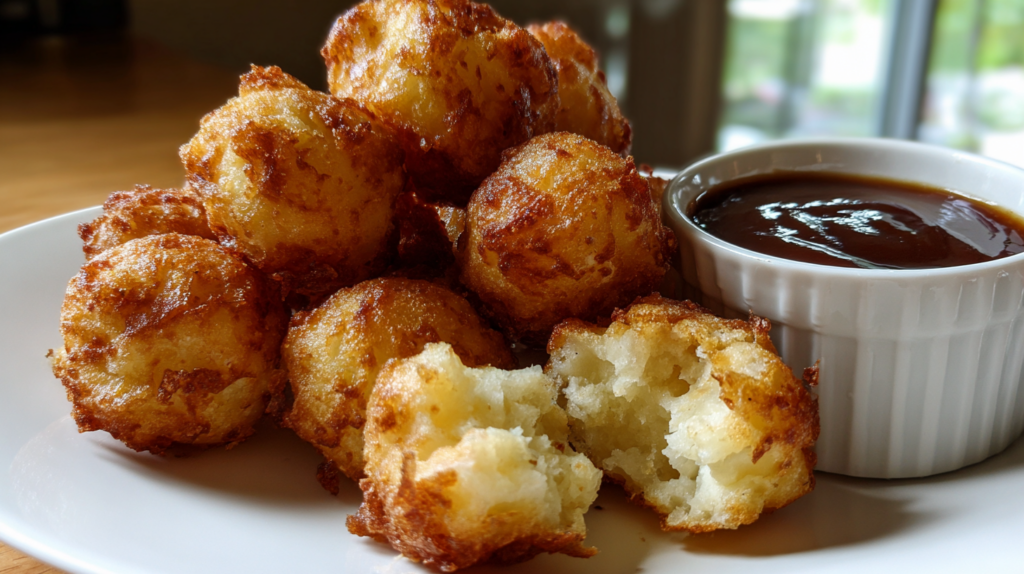 Mashed Potato Balls with Gravy Dip