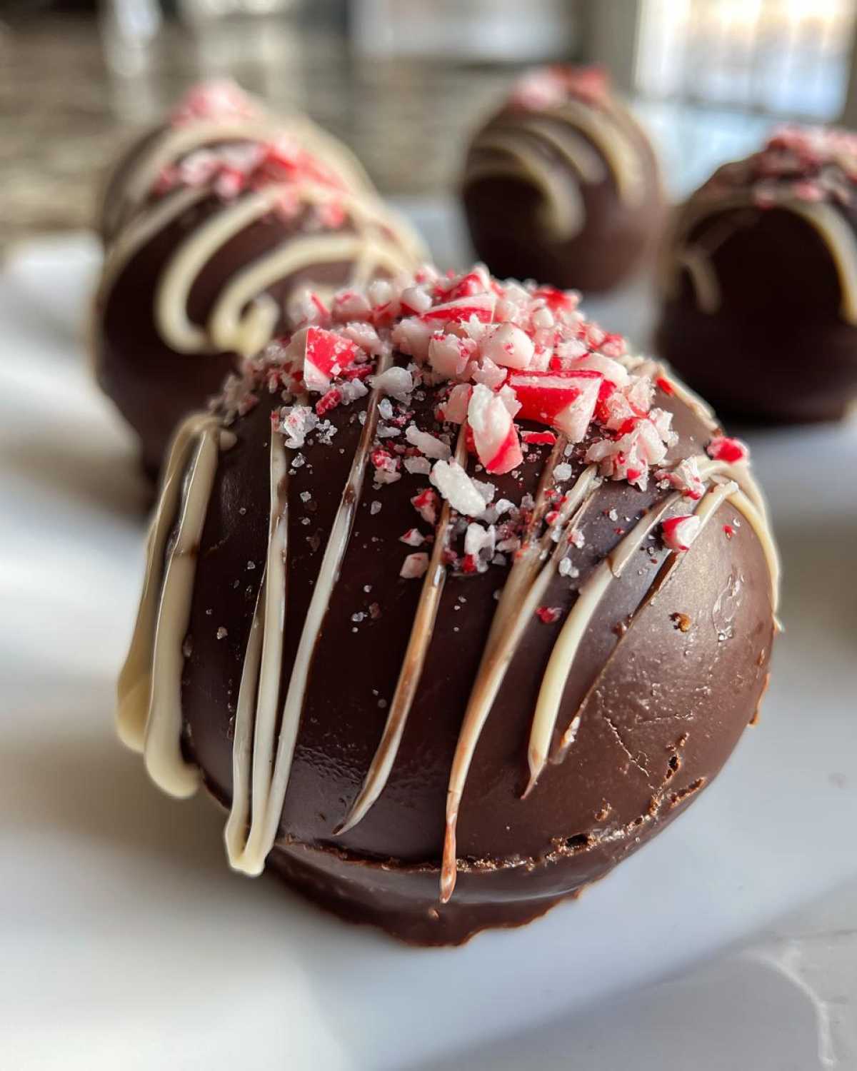 Peppermint Hot Chocolate Bombs - detail 3