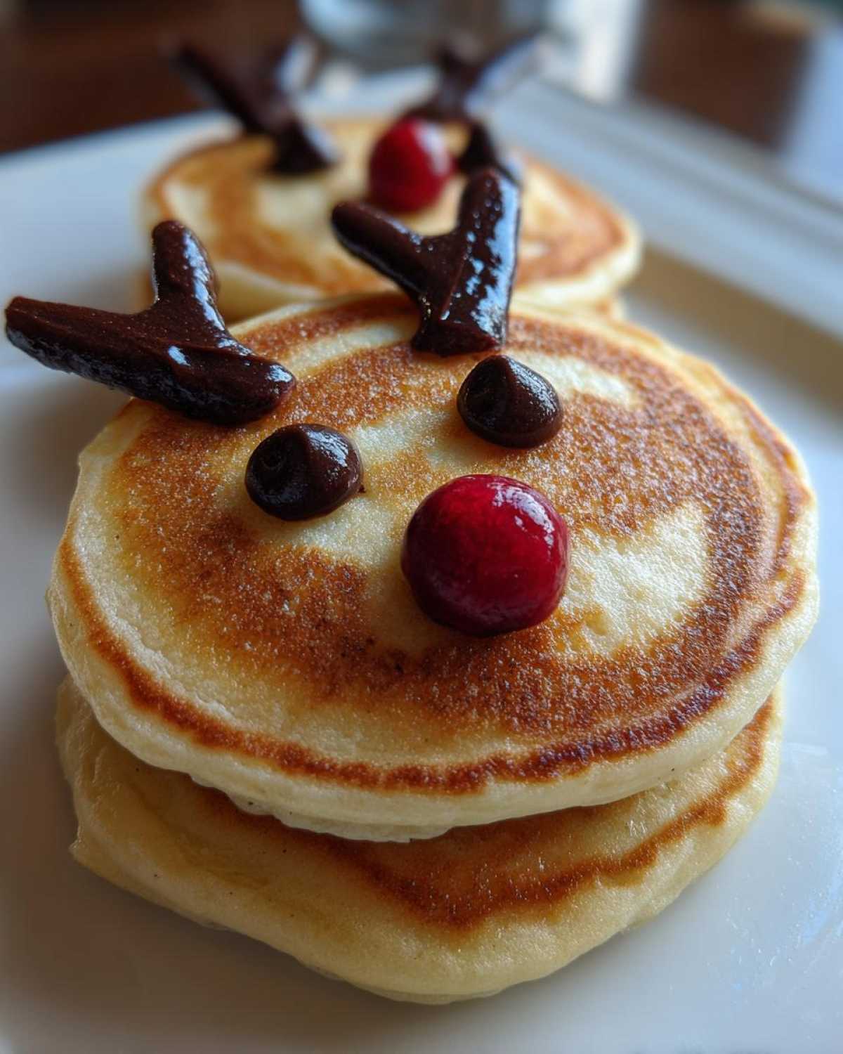 Reindeer Pancakes with Berry Noses - detail 1