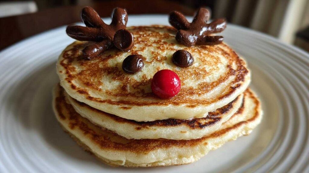 Reindeer Pancakes with Berry Noses