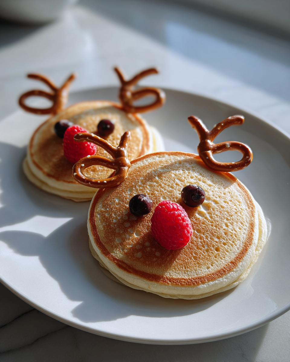 Reindeer Pancakes with Berry Noses - detail 2