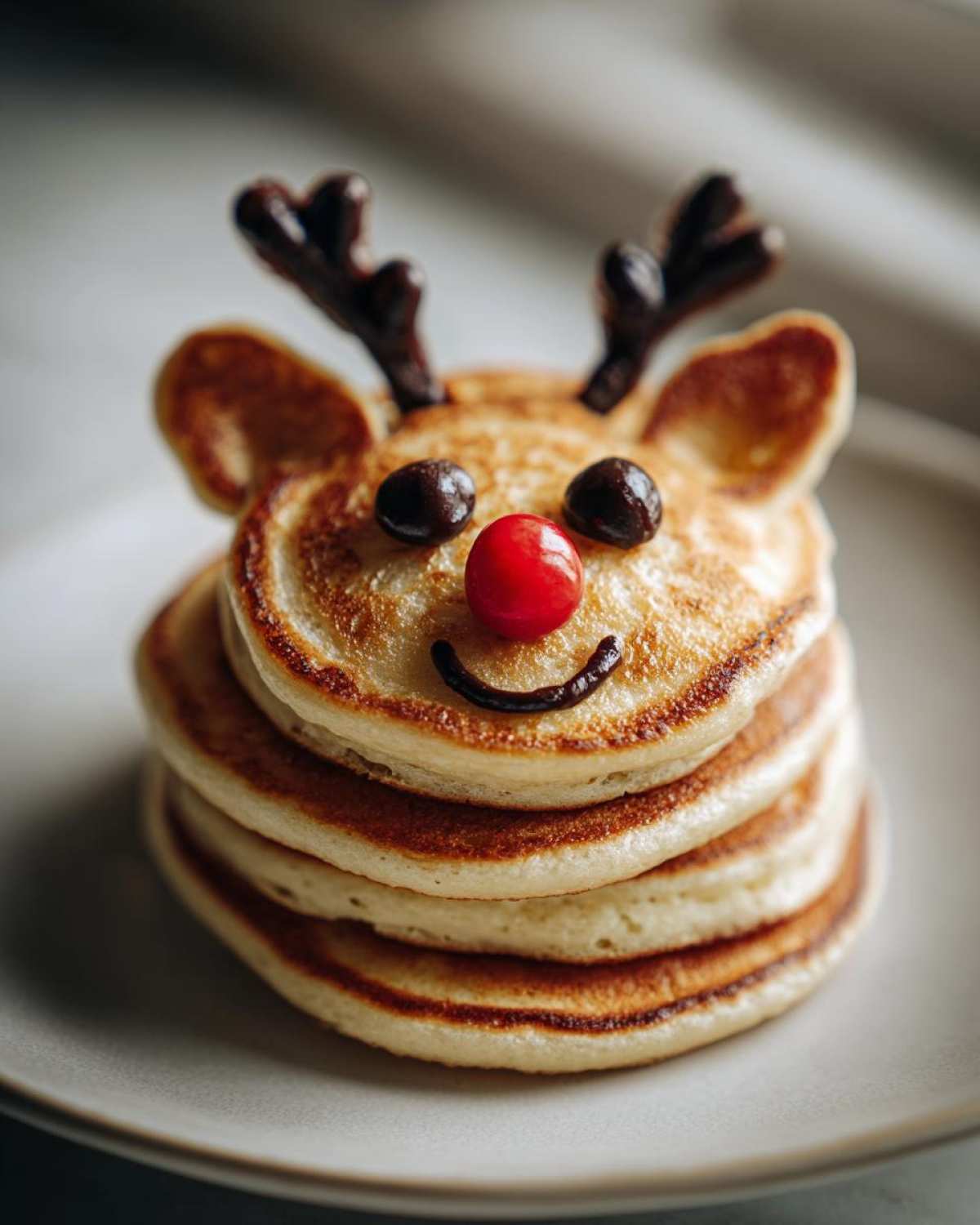 Reindeer Pancakes with Berry Noses - detail 3