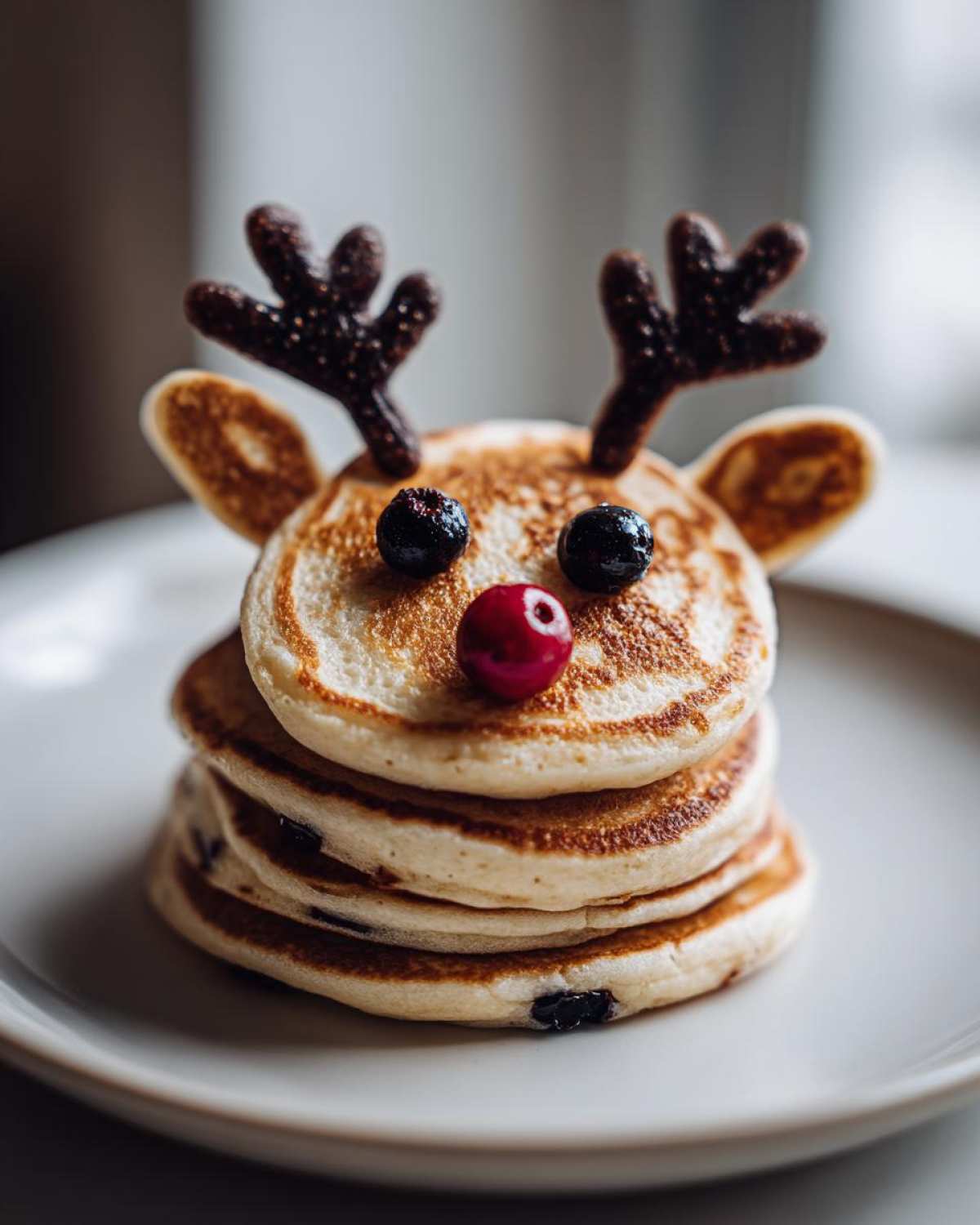 Reindeer Pancakes with Berry Noses - detail 4