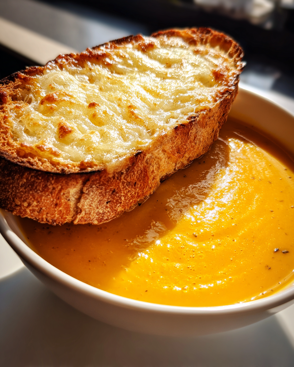 Roasted Pumpkin Soup with Gruyère Toasts - detail 1