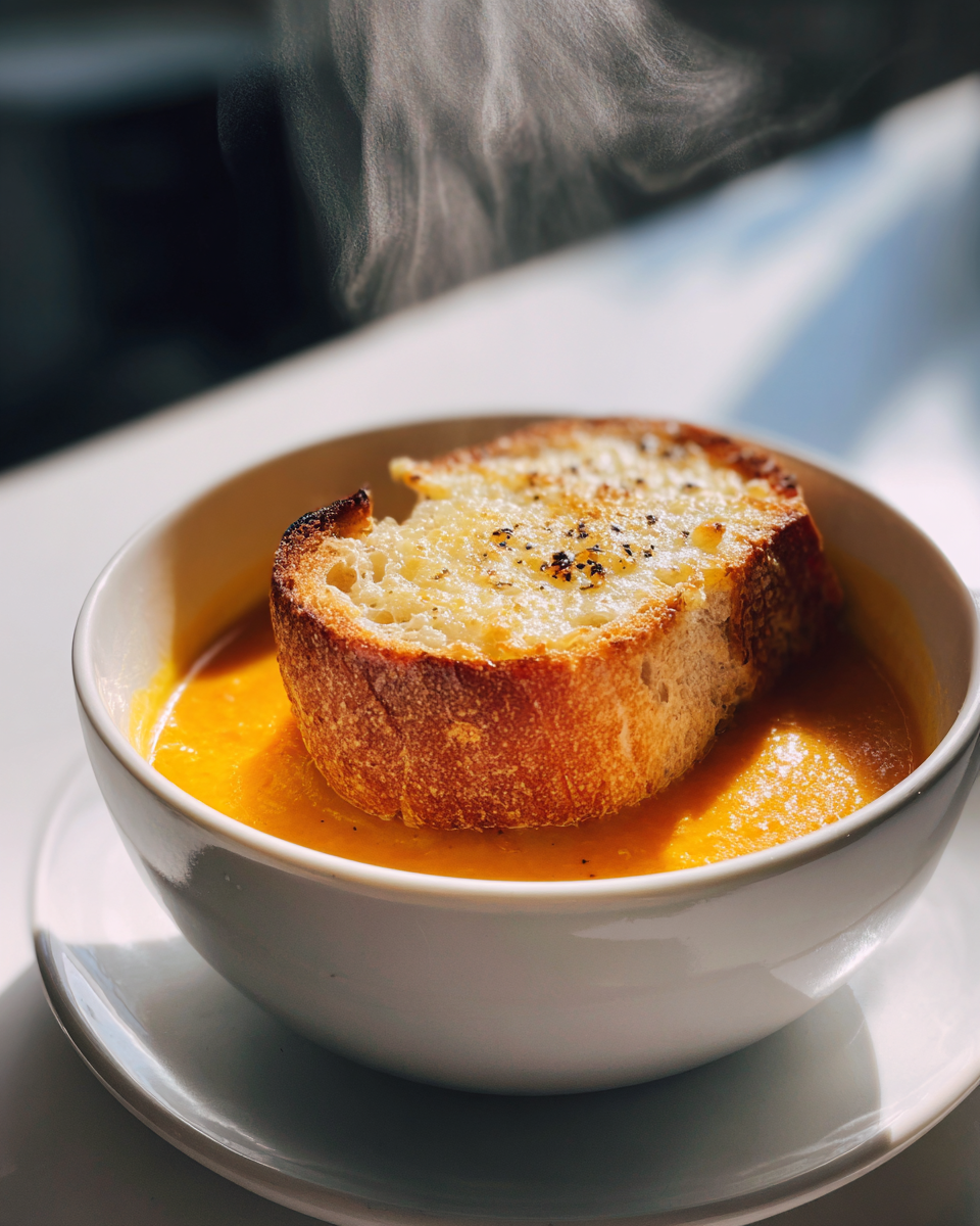 Roasted Pumpkin Soup with Gruyère Toasts - detail 3