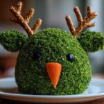 Rudolph Cheese Ball with Pretzel Antlers