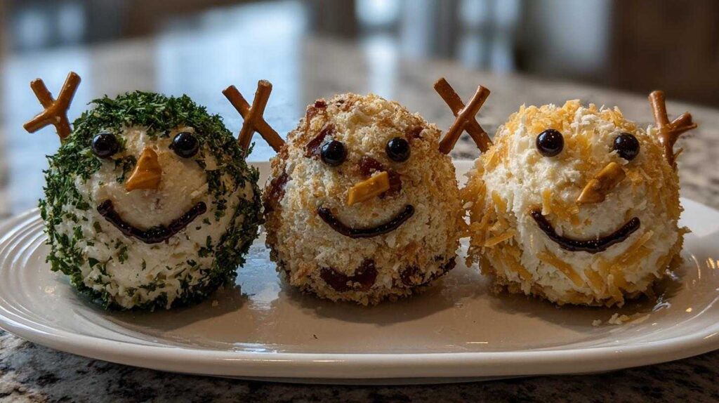 Snowman Cheese Ball Trio