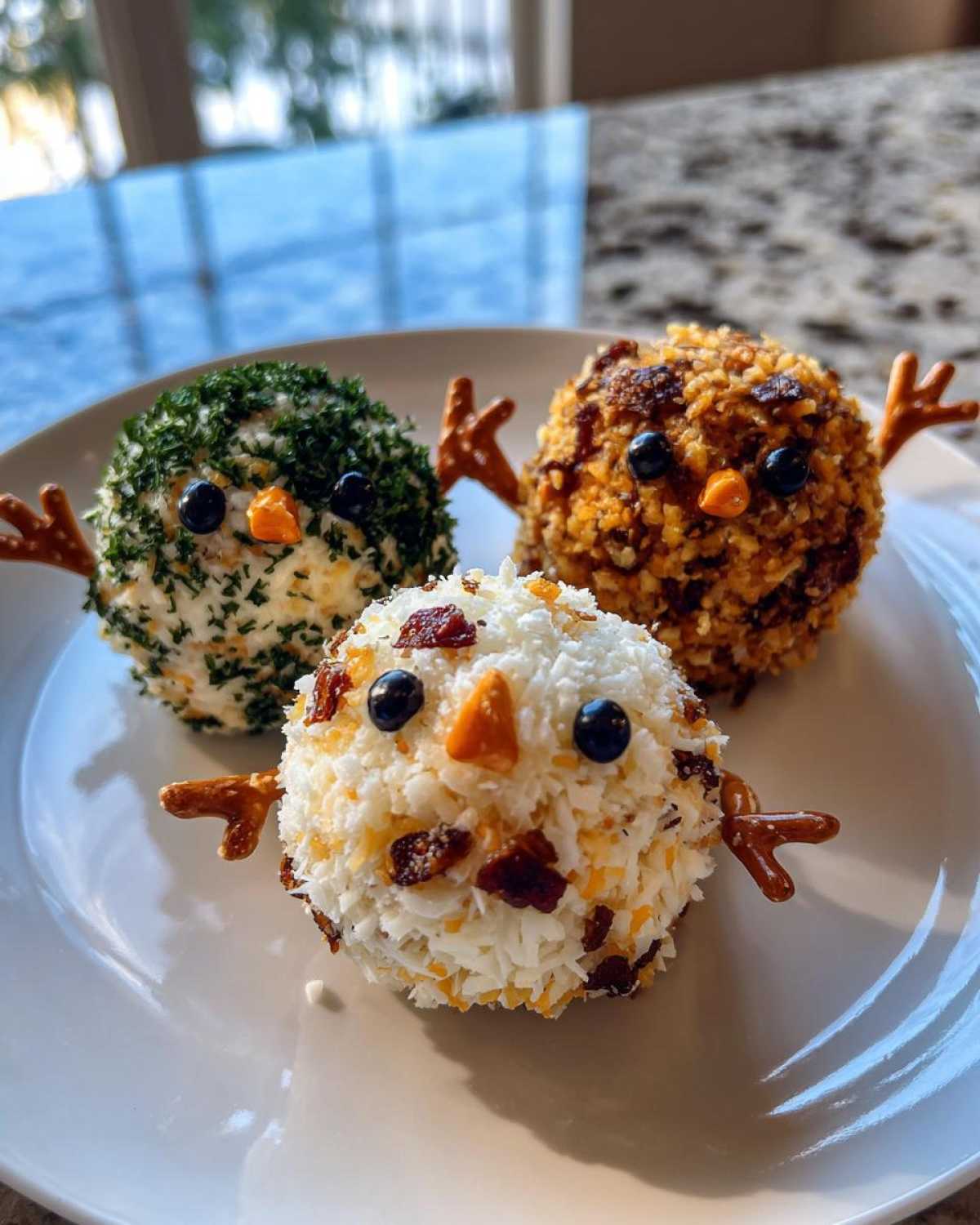 Snowman Cheese Ball Trio - detail 2