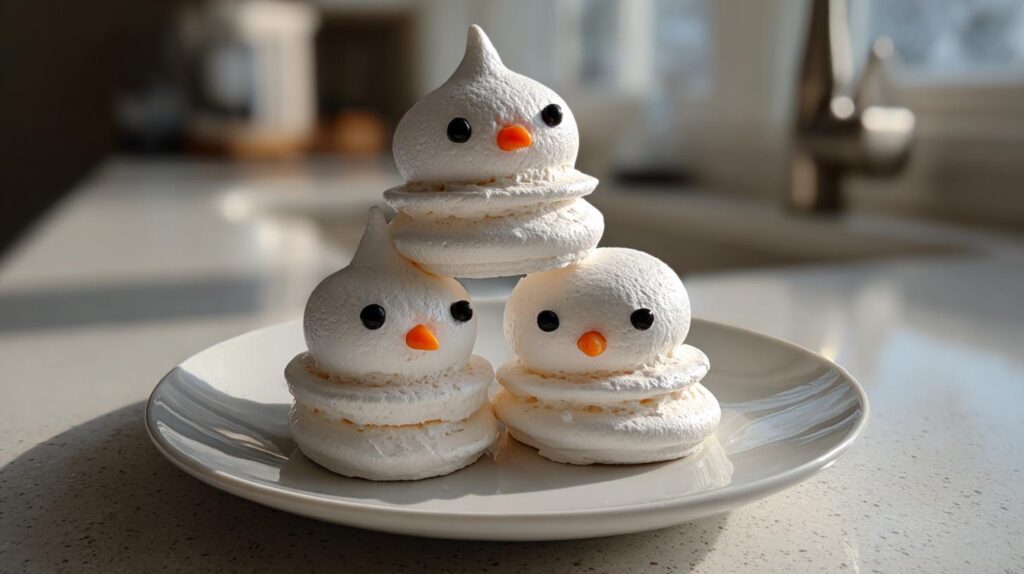 Snowman Meringue Cookies