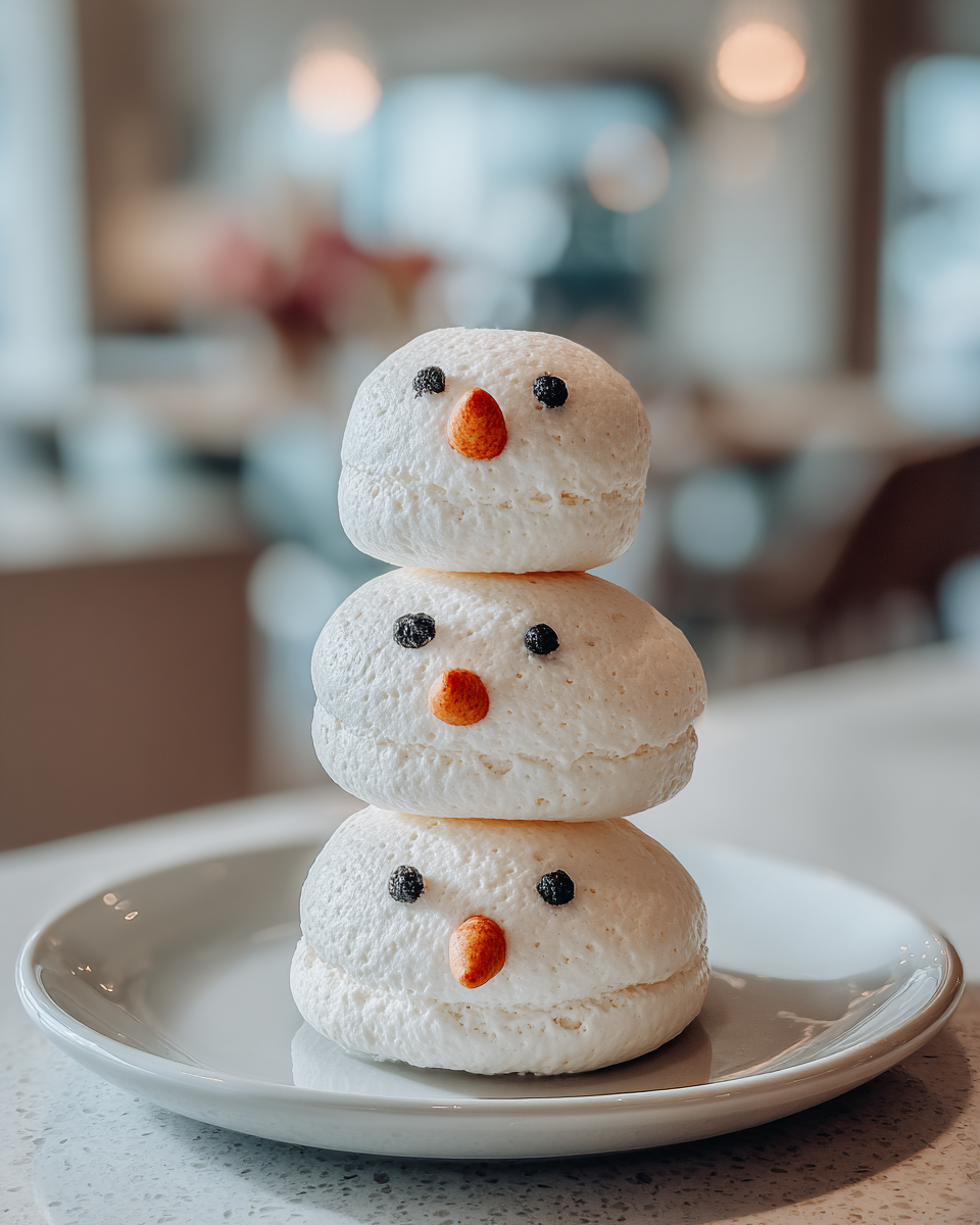 Snowman Meringue Cookies - detail 2