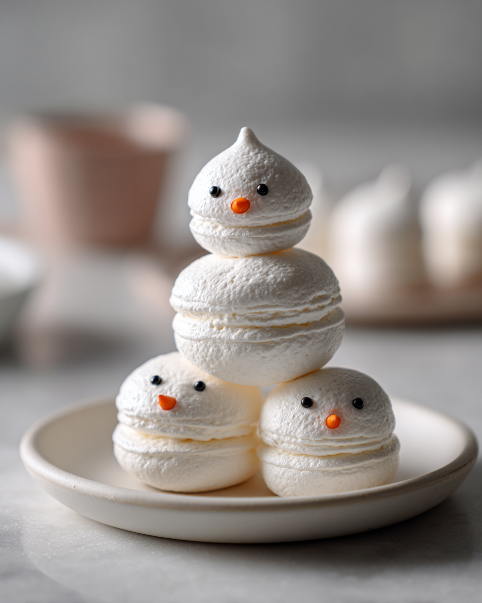Snowman Meringue Cookies - detail 3