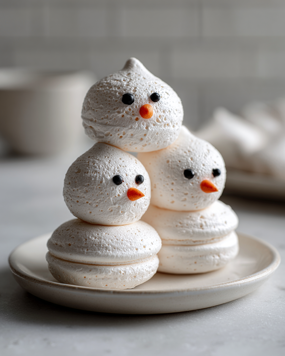 Snowman Meringue Cookies - detail 4