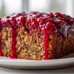 Vegan Lentil Loaf with Cranberry Glaze
