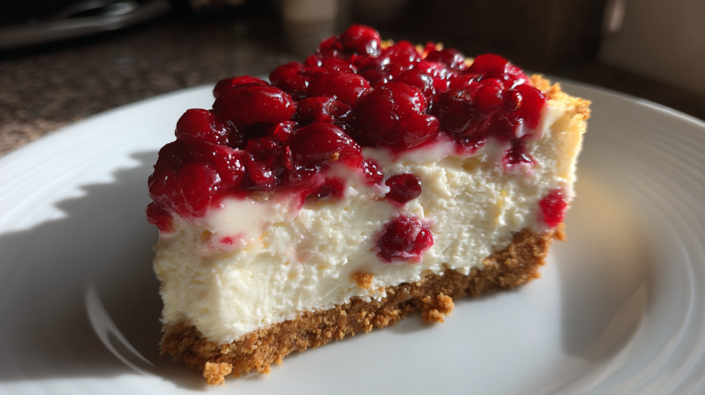 White Chocolate Cranberry Cheesecake