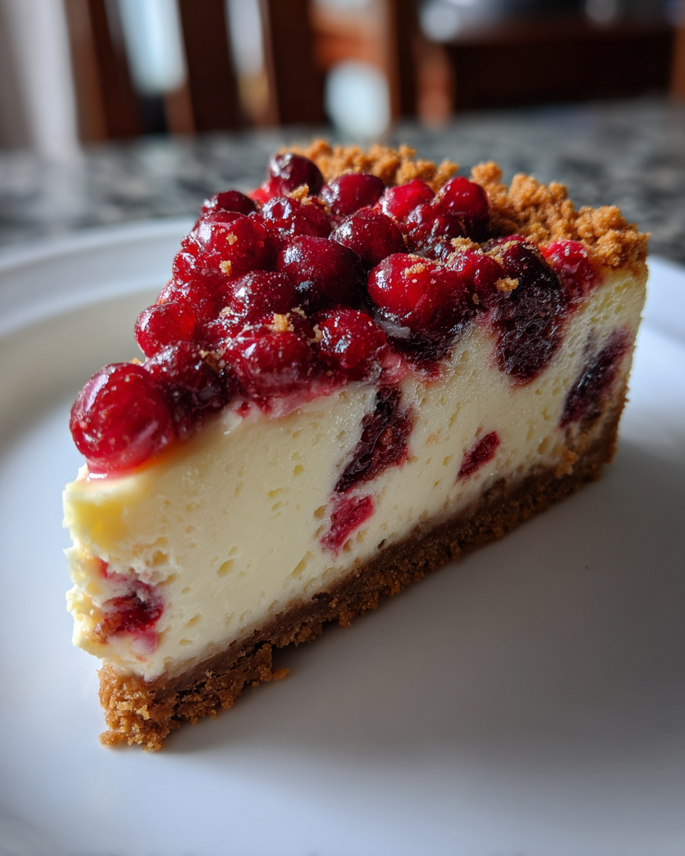 White Chocolate Cranberry Cheesecake - detail 2