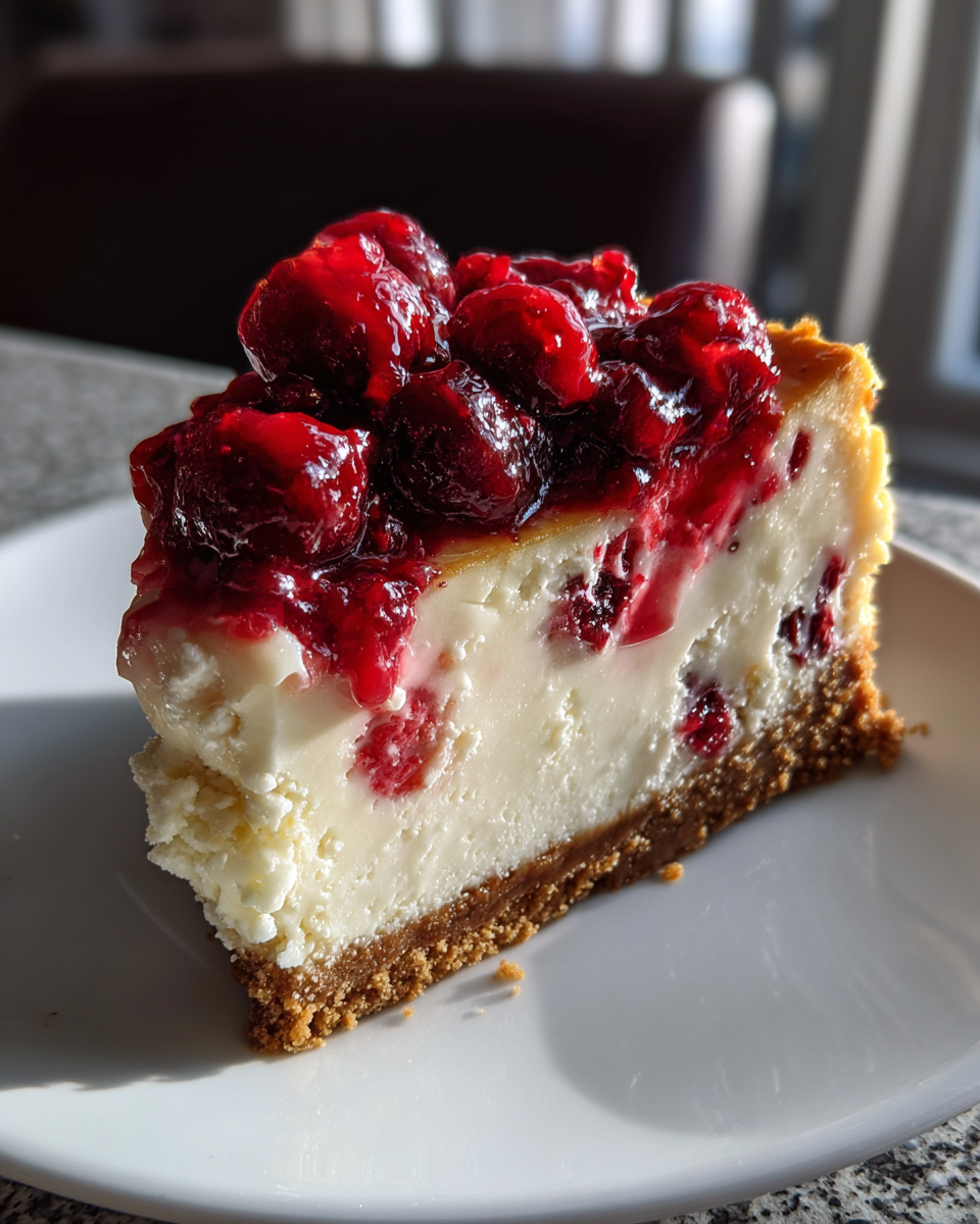 White Chocolate Cranberry Cheesecake - detail 3