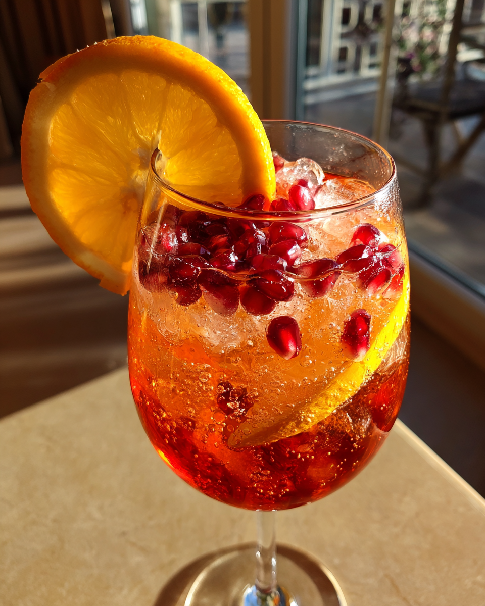 Winter Aperol Spritz with Pomegranate - detail 1