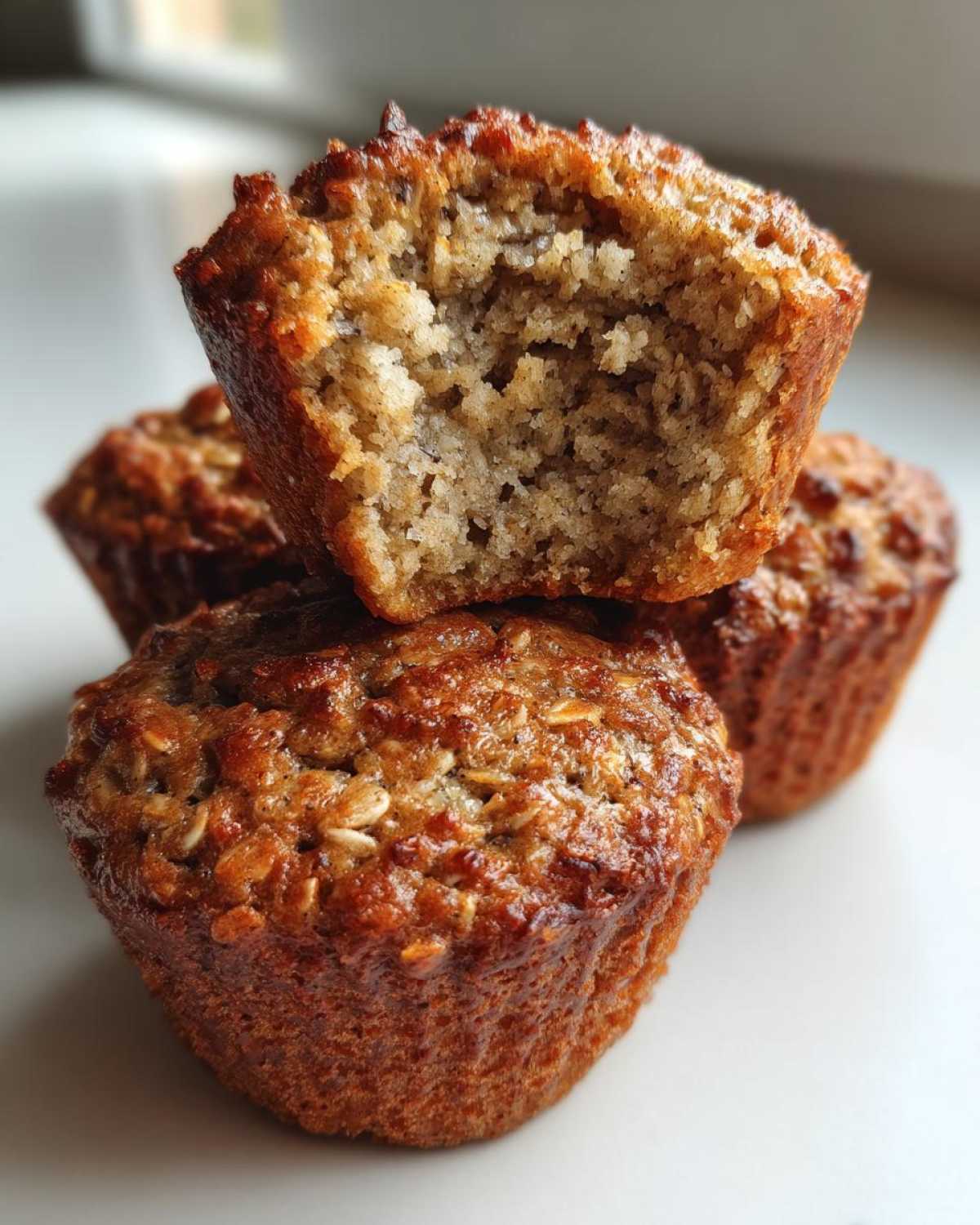 banana oatmeal muffins - detail 2