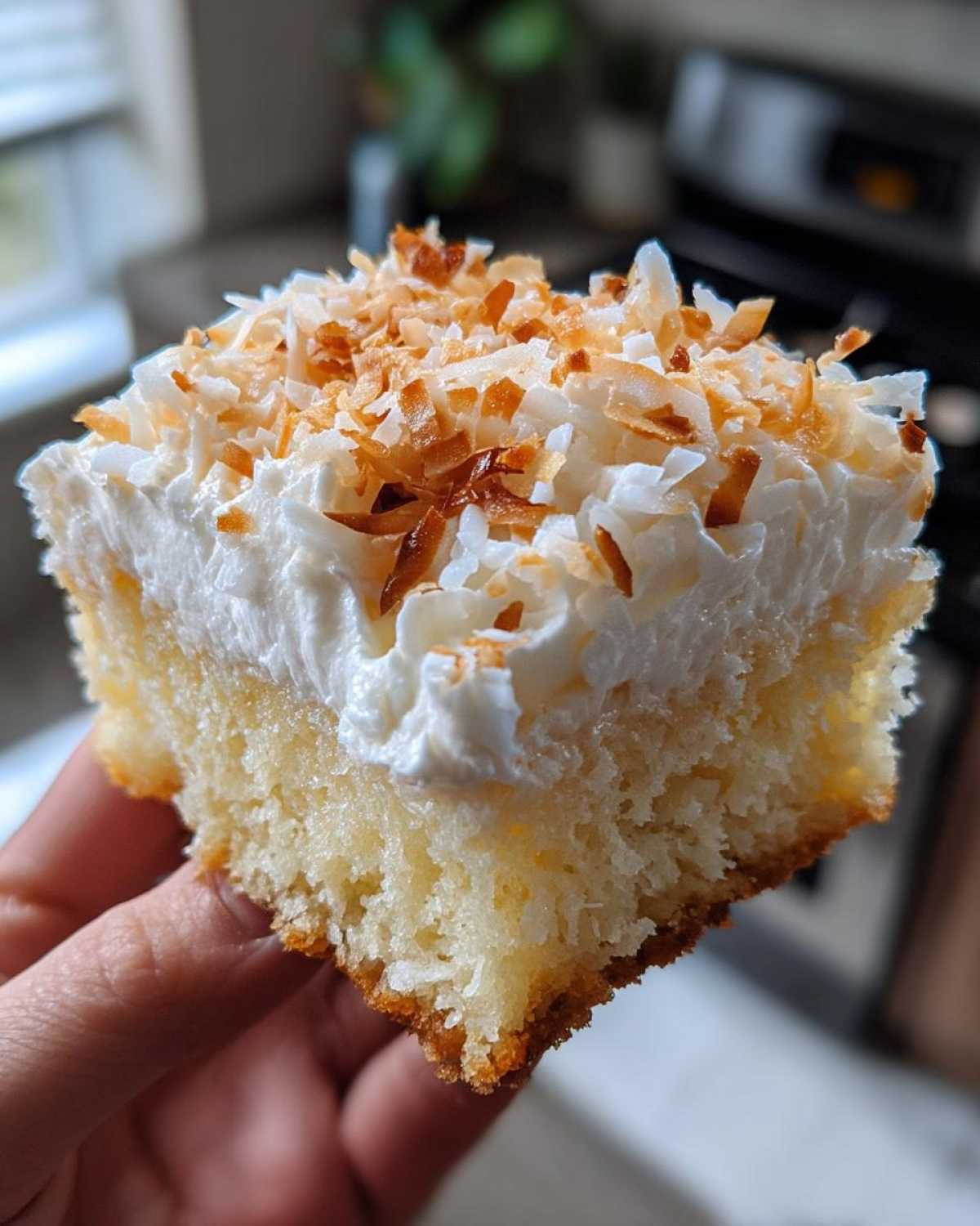 coconut poke cake - detail 1