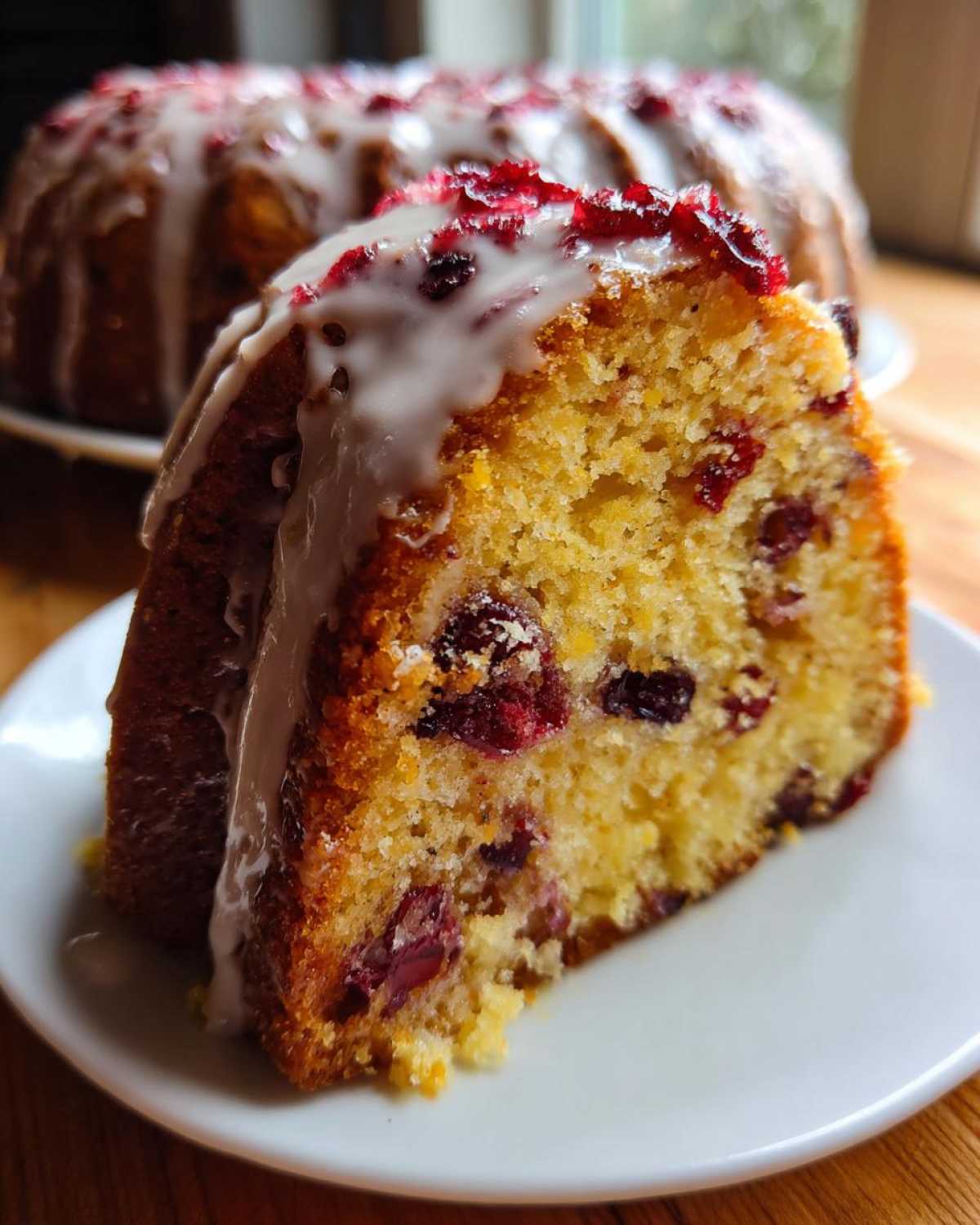 cranberry orange cake - detail 1