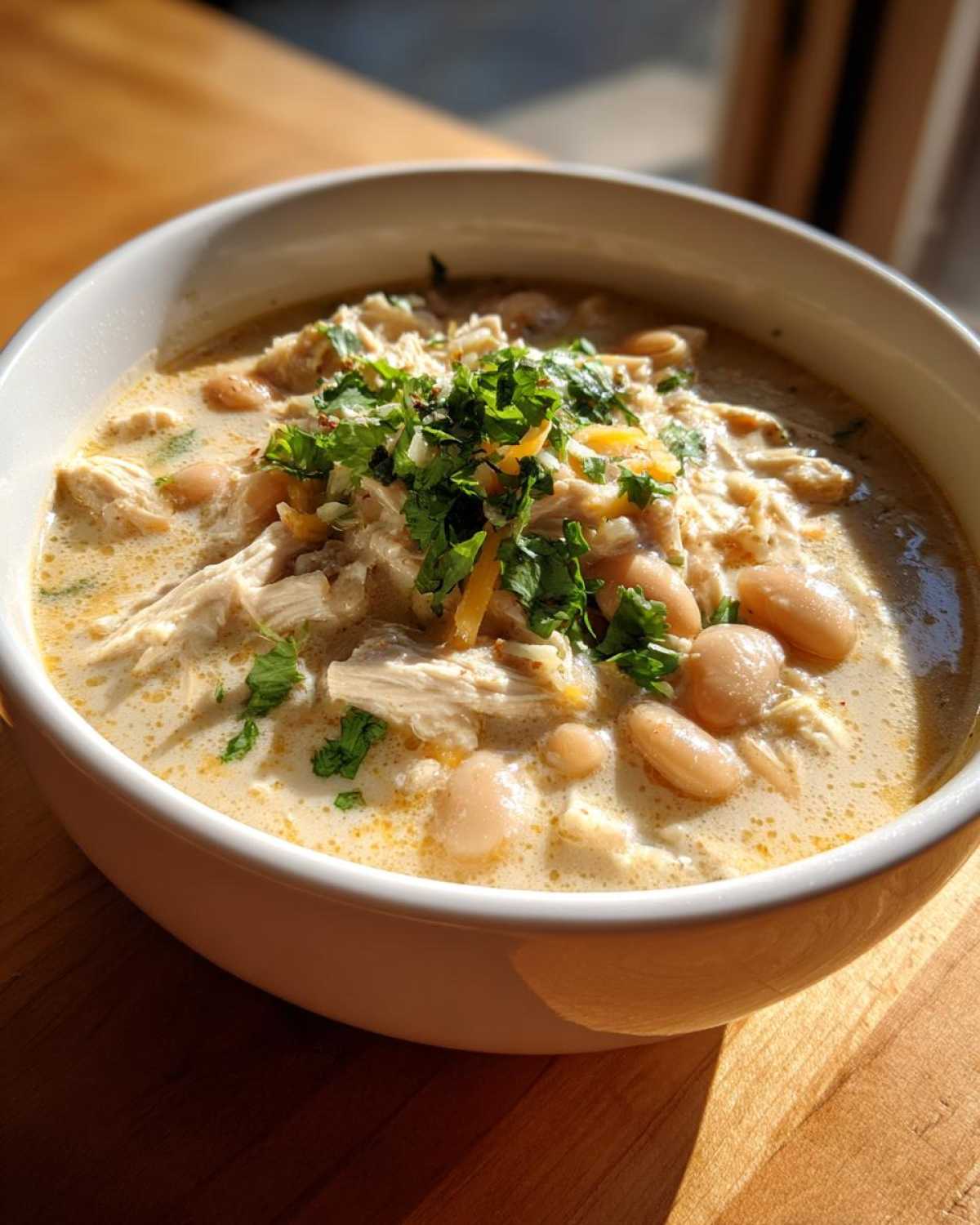 creamy white chicken chili - detail 2