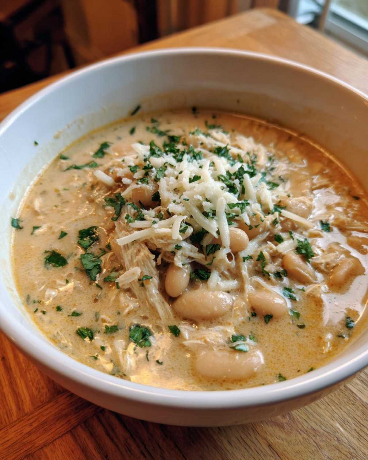 creamy white chicken chili - detail 3