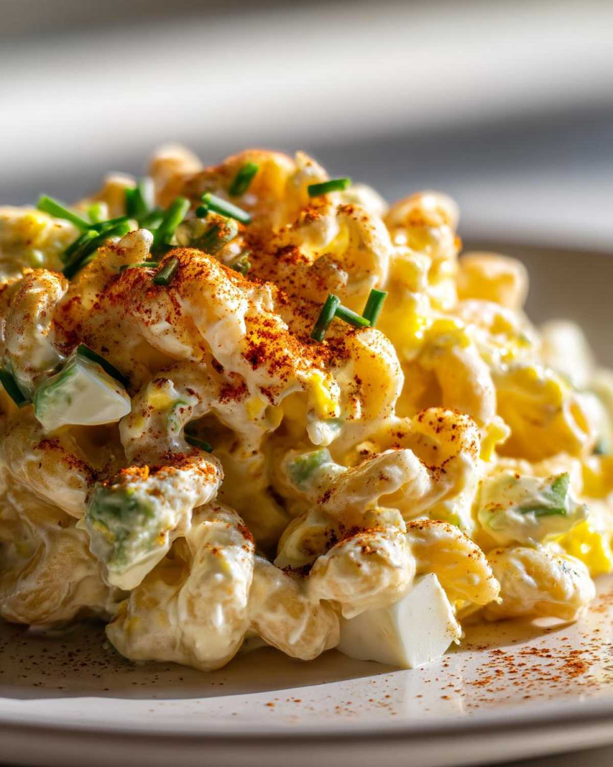 deviled egg pasta salad - detail 1