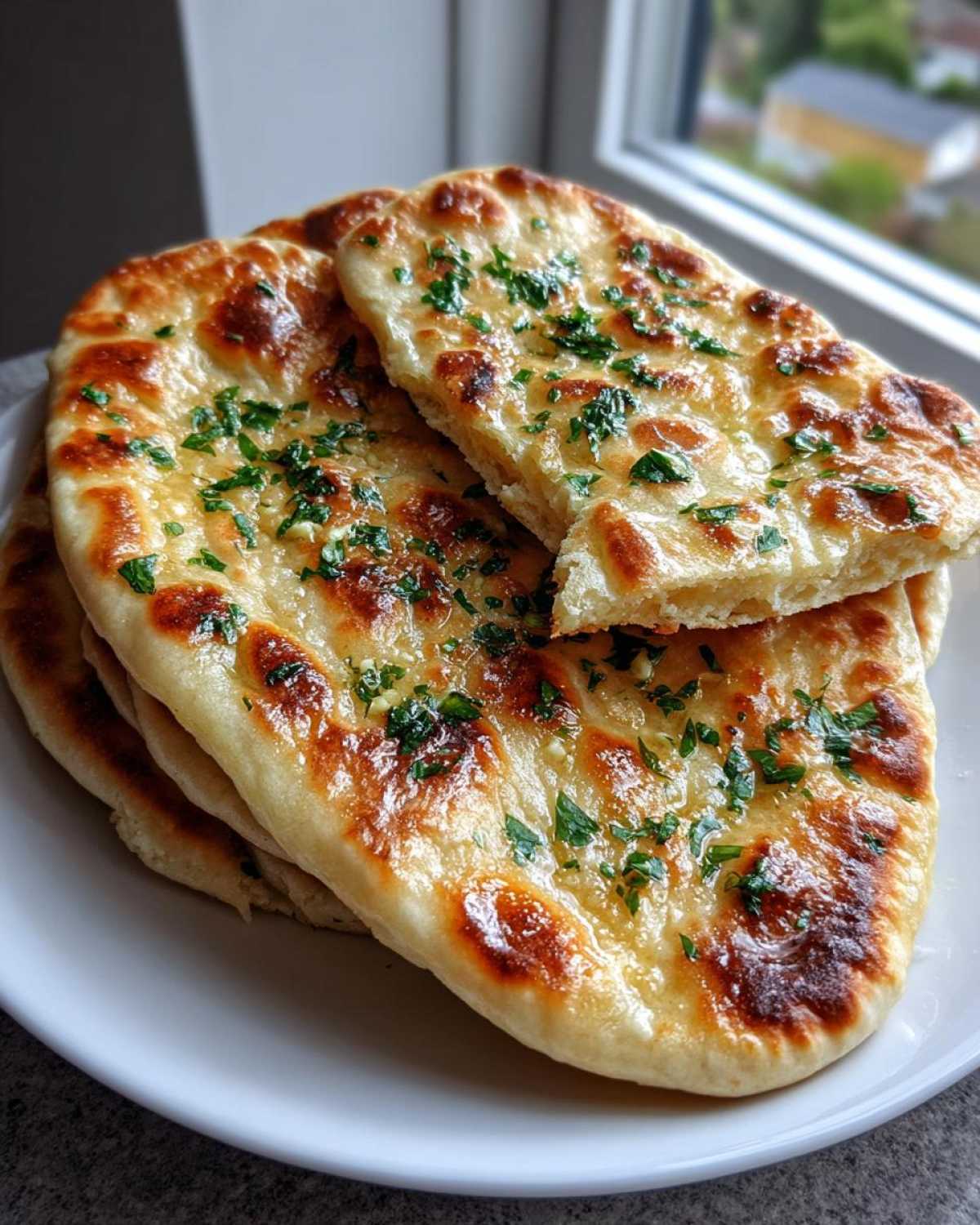 homemade naan bread - detail 1