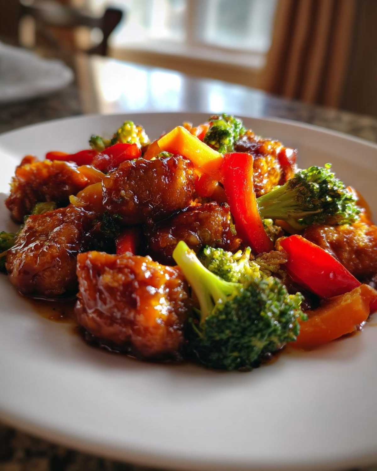 honey garlic chicken stir fry - detail 3