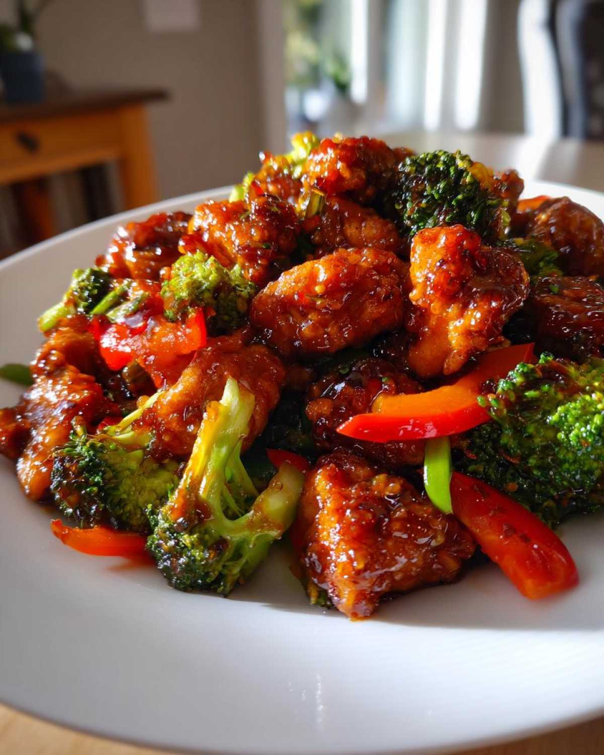 honey garlic chicken stir fry - detail 4