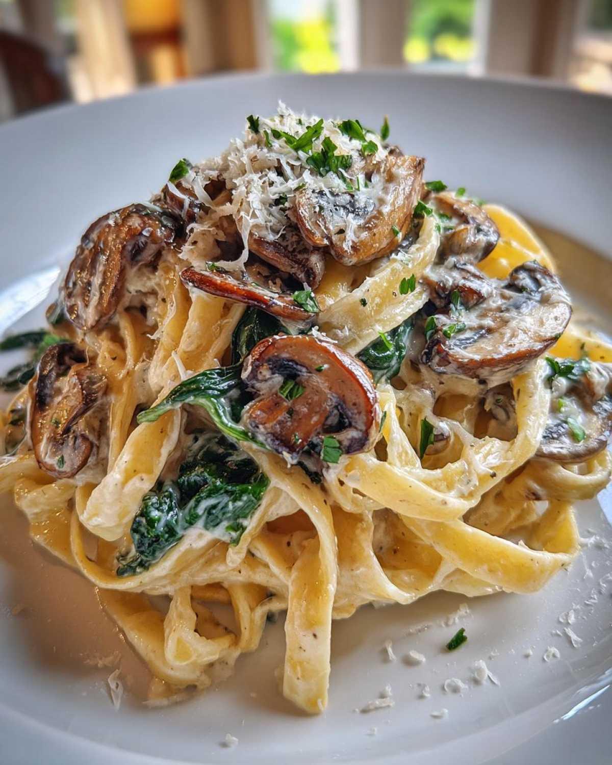 mushroom pasta - detail 1