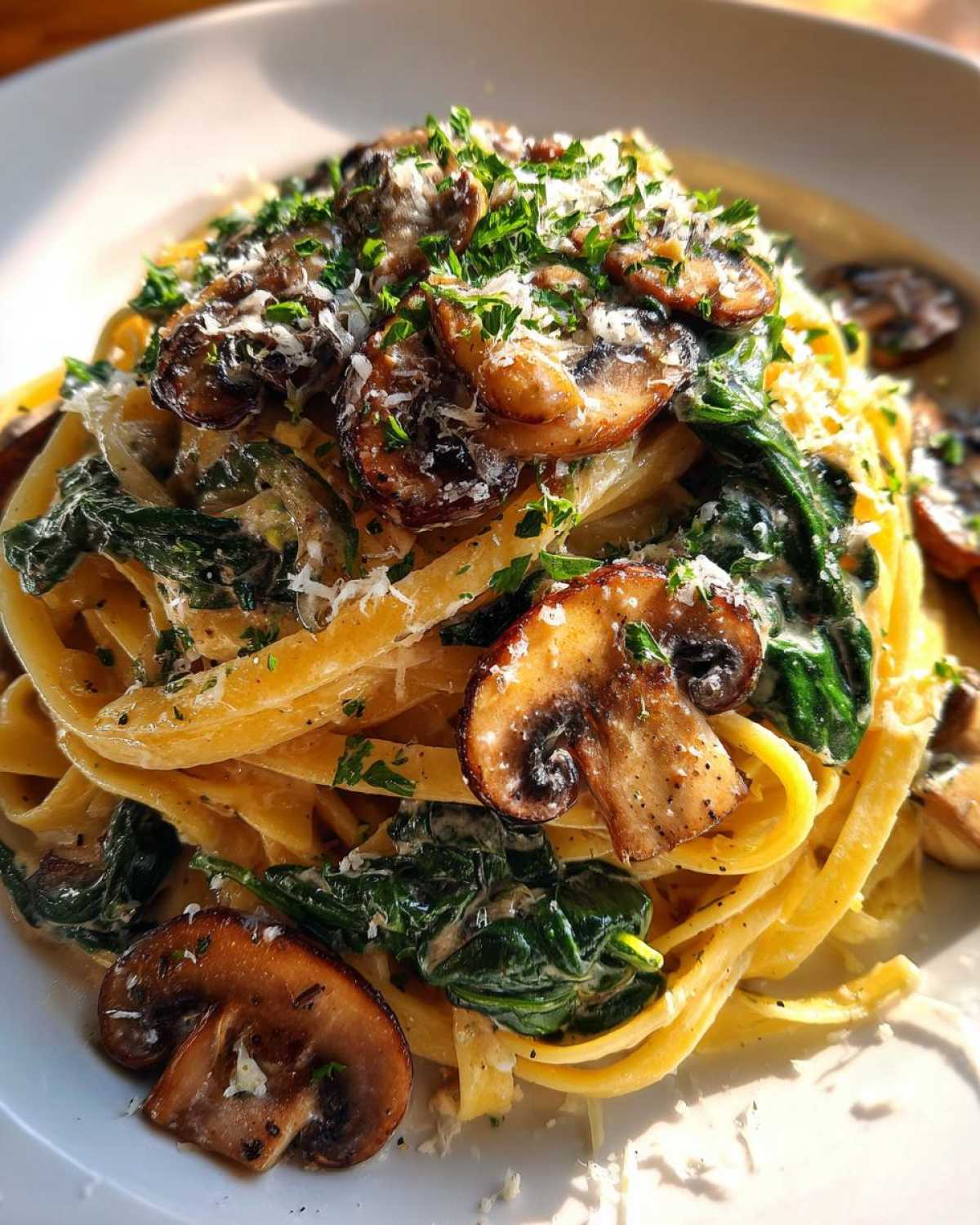 mushroom pasta - detail 3
