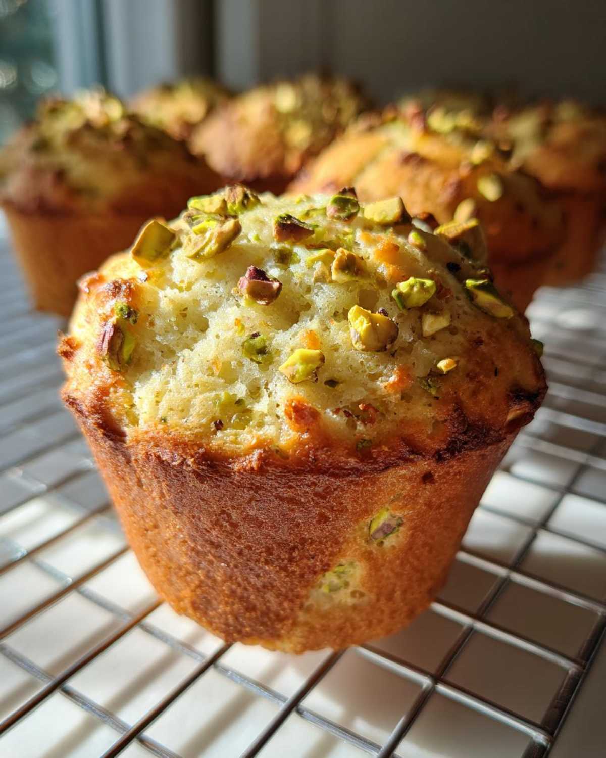 pistachio muffins - detail 1